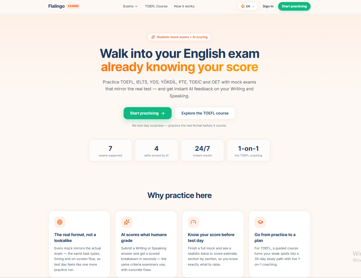 Flalingo Mock Exams